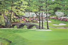 Augusta Hole 11 White Dogwood Ltd Ed #12 Print w/ Robert Trent Jones Signature by Bill Waugh