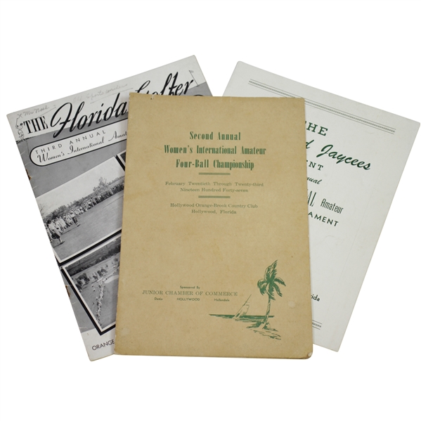 1947, 1948, & 1953 Womens International Amateur 4-Ball Championship Official Programs