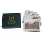 Classic Set of Five St. Andrews Links Golf Themed/Photo Coasters with Box