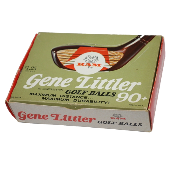 Classic Dozen Ram Gene Littler Player Logo Golf Balls in Original Sleeves in Box