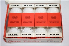 Classic Dozen Ram Gene Littler Player Logo Golf Balls in Original Sleeves in Box