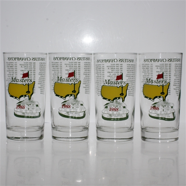 Set of Four 1988 Masters Tournament Commemorative Glasses