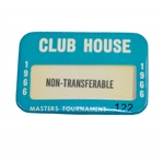 1966 Masters Tournament Club-House Badge #122 - Jack Nicklaus Winner