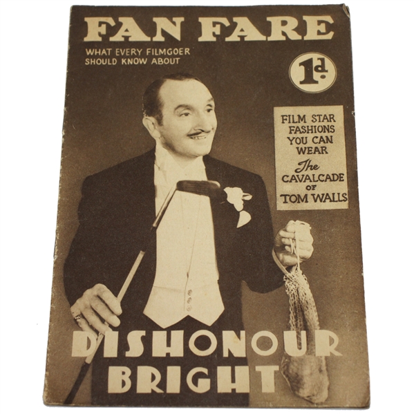 Vintage Fan Fare Dishonour Bright Booklet with Golf Club Holding Actor on Cover