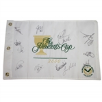 2000 The Presidents Cup US Team Signed Embroidered White Flag JSA ALOA
