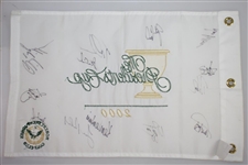 2000 The President's Cup US Team Signed Embroidered White Flag JSA ALOA