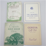 Vintage Edgewater, CC of Indianapolis, Memphis CC, & Geneva GC Scorecards with Stymie Gauge