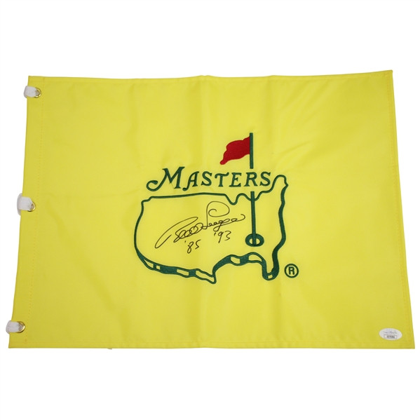 Bernhard Langer Signed Undated Masters Embroidered Flag with Years Won JSA #GG76984