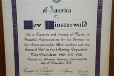 PGA Citation & Award of Merit to Dow Finsterwald - December 12, 1978
