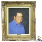 1990 Jack Fedigans Invitational Pro-Am Painting of Lionel Hebert by Jon Mardel - Framed