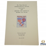 1931 Ryder Cup Team Matches at Scioto Country Club Dinner Menu - Great Condition