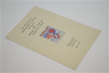 1931 Ryder Cup Team Matches at Scioto Country Club Dinner Menu - Great Condition