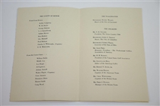 1931 Ryder Cup Team Matches at Scioto Country Club Dinner Menu - Great Condition