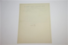 1931 British Ryder Cup Team Railway Tickets Reservations Sheet from PGA Manager F.J.C. Pignon
