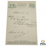 Horton Smith Signed Hotel Receipt from The Lowry St. Paul, Minn. JSA ALOA