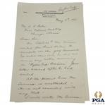1931 Letter from Joe Turnesas Wife - Joe Is Unaware of Qualifying for Ryder Cup Decison