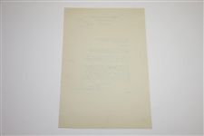 Al Espinosa Signed 1931 Ryder Cup Team Member Acceptance Letter JSA ALOA