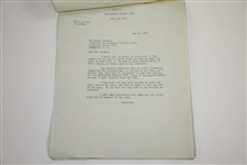Horton Smith Signed Handwritten 1933 Ryder Cup Hotel Team Invite Content Letter JSA ALOA