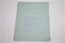 Horton Smith Signed Handwritten 1933 Ryder Cup Hotel Team Invite Content Letter JSA ALOA