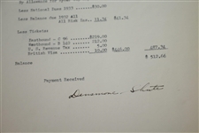 Denny Shute Signed 1933 Ryder Cup Expense Breakdown Sheet JSA ALOA