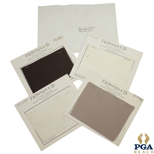 1935 Ryder Cup at Ridgewood CC F.R. Tripler & Co. Clothing Samples for PGAs Jacobus