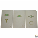 Three Sketches of Proposed 1941 Ryder Cup Winning Teams Award - Gold & Diamond Ring