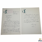 Sam Snead Signed Handwritten 1947 Ryder Cup Team Nomination Acceptance Letter JSA ALOA