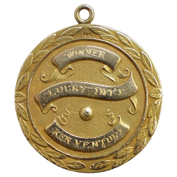 Ken Venturis 1966 Lucky Intl Open Inv. Winners 14k Gold Medal - Final PGA Win!