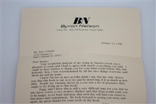 Byron Nelson Signed 1/13/98 Letter to Ken Venturi JSA ALOA