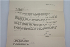 Byron Nelson Signed 1/13/98 Letter to Ken Venturi JSA ALOA