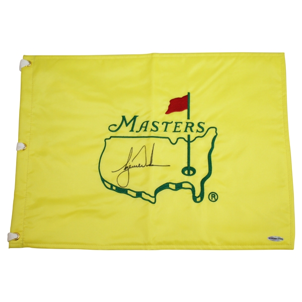 Tiger Woods Signed Undated Masters Embroidered Flag UDA #SHO035205