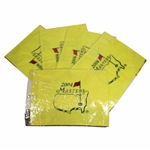 One 2004 & Four 2006 Masters Embroidered Flags in Original Plastic