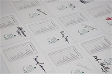 Eleven Masters Champions Signed Augusta National Scorecards JSA ALOA