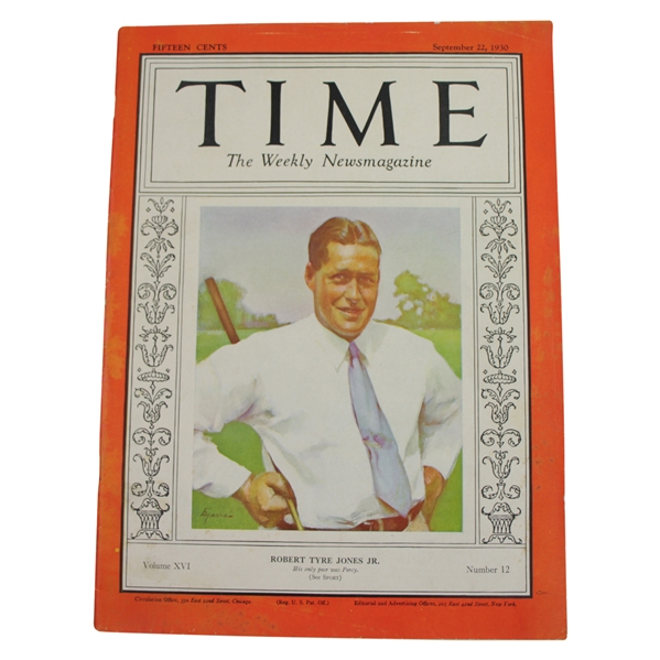 1930 Time Magazine with Bobby Jones on Cover - September 22nd