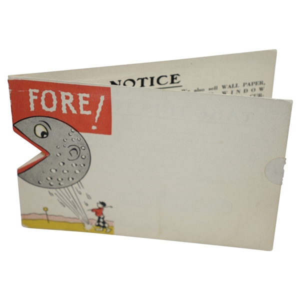 “Fore!” Clever Golf Themed Advertising Card by The Pockrandt Paint Co. - Akron, OH.