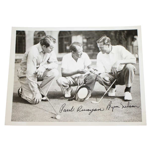 Paul Runyan & Byron Nelson Signed Black & White Photo JSA ALOA