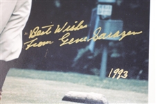 Gene Sarazen Signed in Gold Marker Wilson Advisory Staff Photo - Dated 1993 JSA ALOA
