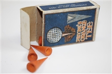 Pryde's Orange Tee Box with Orange Tees Pat. Jan. 13, 1925 - Great Condition