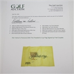 Ken Venturi's Personal 2005 The President's Cup Embroidered Flag Signed by Fred Couples JSA ALOA