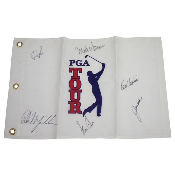 Ken Venturis Personal Multi-Signed PGA Tour Embroidered Flag JSA ALOA