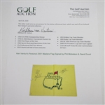 Ken Venturi's Personal 2001 Masters Embroidered Flag Signed by Mickelson & Duval JSA ALOA