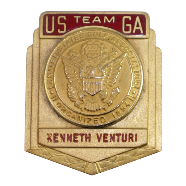 Ken Venturis USGA Past Walker Cup Team Credentials Badge - Kenneth Venturi