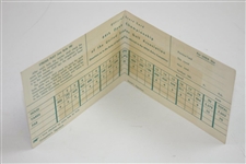 Ken Venturi's Unused 1964 US Open at Congressional Country Club Official Scorecard