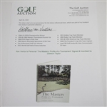 Ken Venturi's 'The Masters: Profile of a Tournament' Book Signed & Inscribed by Taylor JSA ALOA