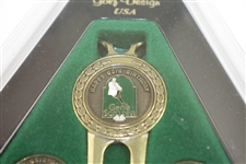 Ken Venturi's Personal Gene Sarazen 'Happy 93rd Birthday' Divot Tool & Two Ballmarkers