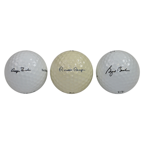 Ken Venturis Personal Presidential Logo Golf Balls - Ronald Reagan, George H.W. Bush, & George W. Bush
