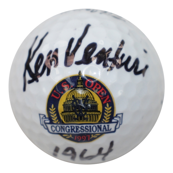 Ken Venturis Personal Signed 1997 US Open at Congressional Logo Golf Ball with 1964 JSA ALOA