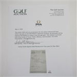Horton Smith Signed Hotel Receipt from The Lowry St. Paul, Minn. JSA ALOA