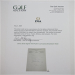 Denny Shute Signed 1933 Ryder Cup Expense Breakdown Sheet JSA ALOA