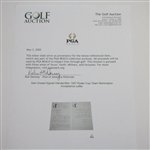 Sam Snead Signed Handwritten 1947 Ryder Cup Team Nomination Acceptance Letter JSA ALOA